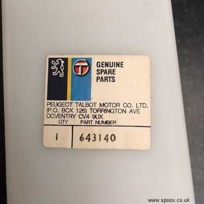 Genuine O/E Peugeot 309 Rear Washer Bottle & Lid