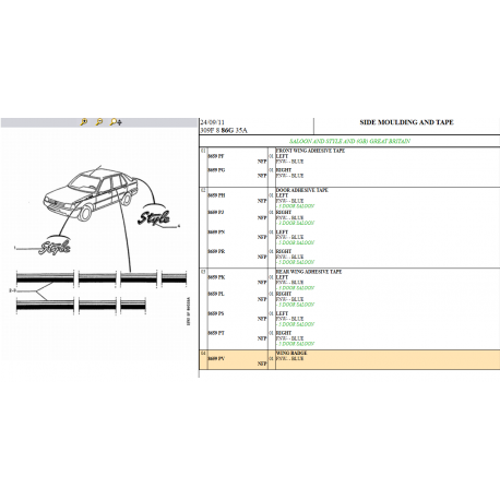 Genuine OE Peugeot 309 "Style" Wing Decal - 8659.PV