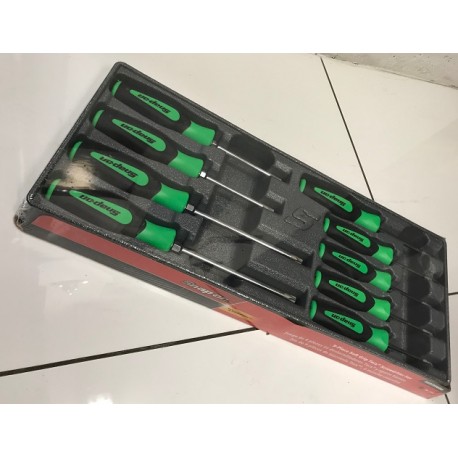 Snap On 9 Piece Torx Instinct Soft Grip Green Screwdriver Set