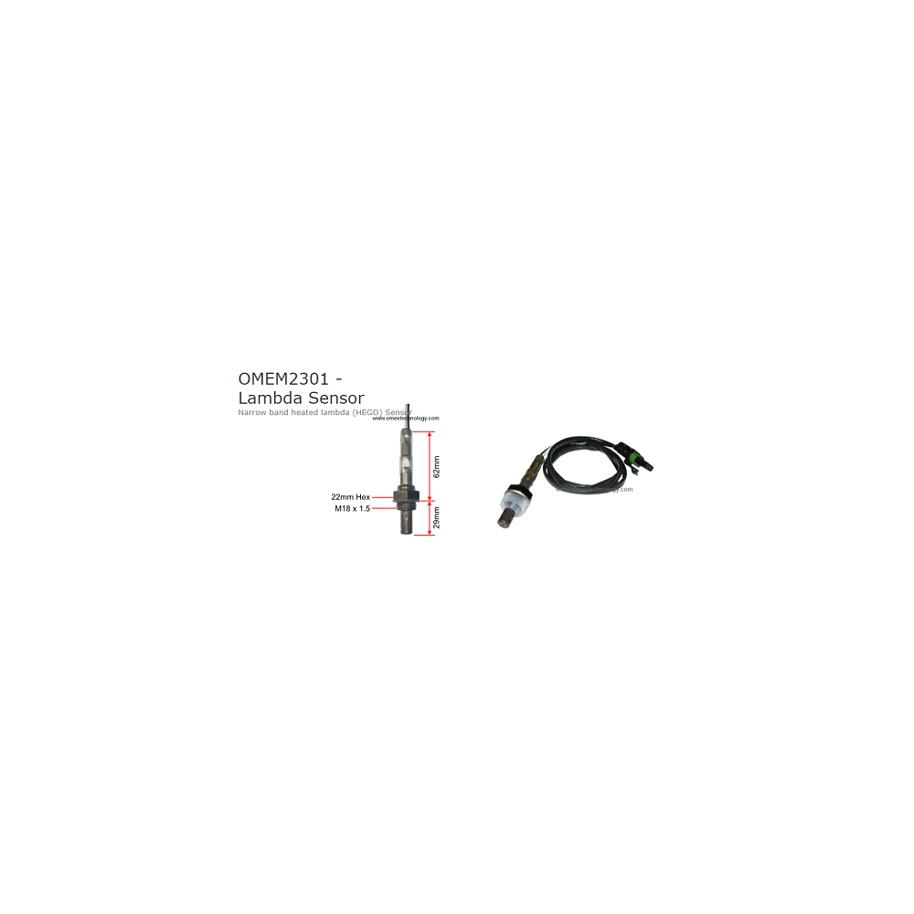 Omex Narrow Band Heated Lambda Sensor (HEGO) 3 Wire - OMEM2301