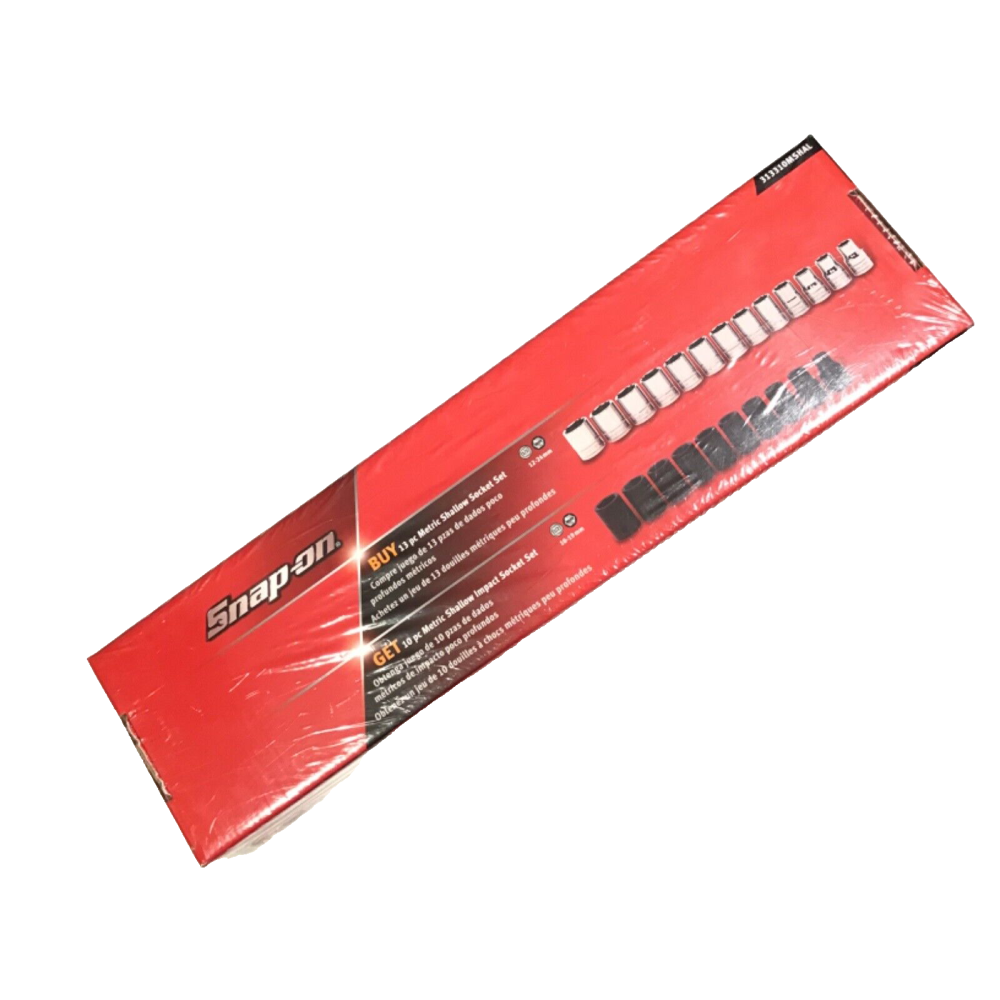 セット さ Snap On 13 piece metric shallow socket set & 10 piece metric