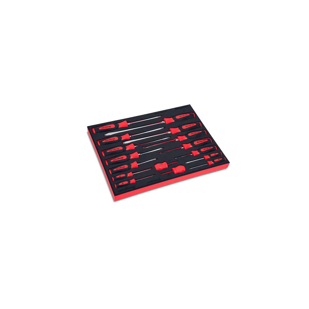 Snap On 16 pc Instinct® Soft Grip Combination Screwdriver Set with PRO-FI™ Organization (Red) - SGDX160BFR