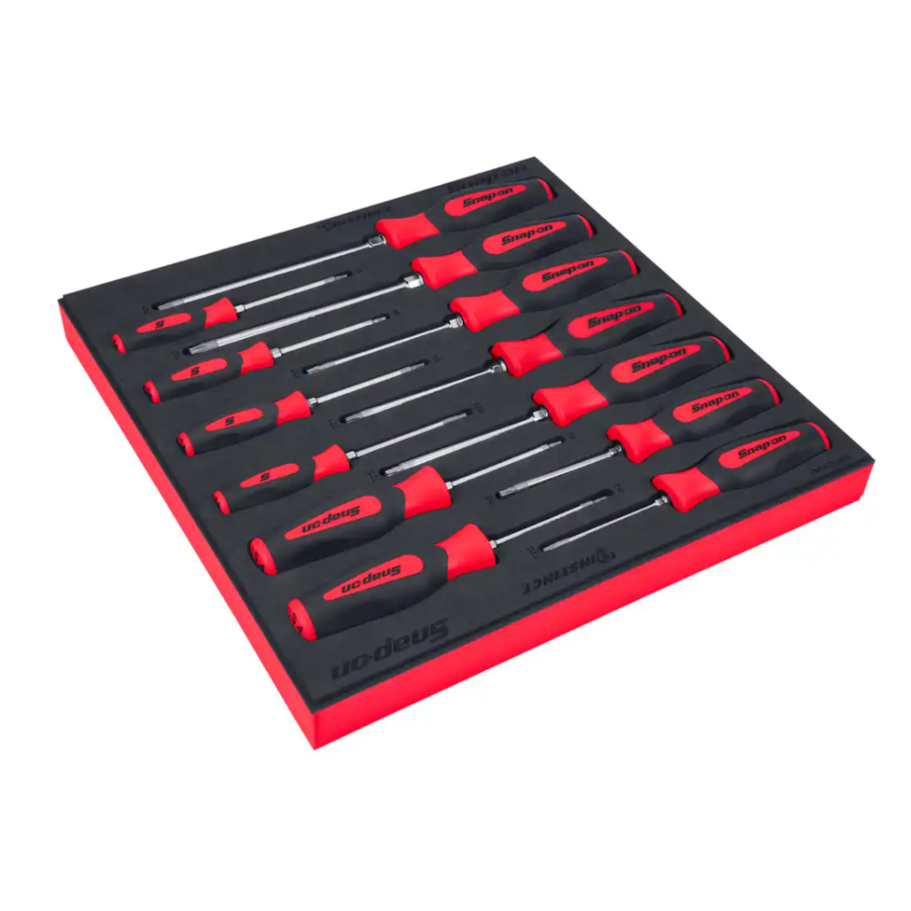 Snap On 13 pc TORX® Instinct® Soft Grip Combination Screwdriver Set with PRO-FI™ Organization (Red) - SGDTX130BFR