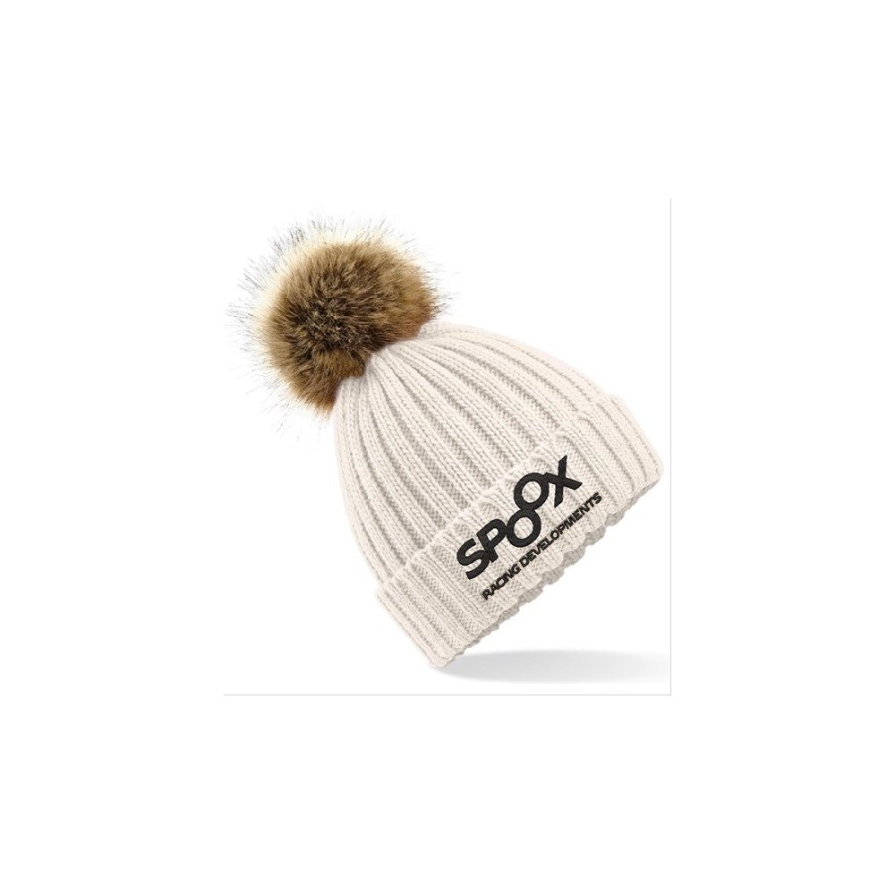 Spoox Cream Pom Pom Beanie Hat