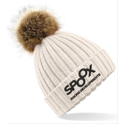 Spoox Cream Pom Pom Beanie Hat