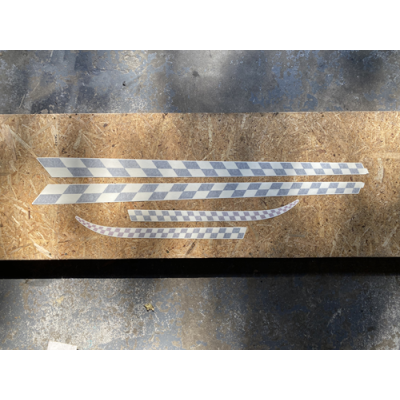 Genuine OE Peugeot 208 set of 4 chequered stickers front door/rear wing black, white, red - 1607755180