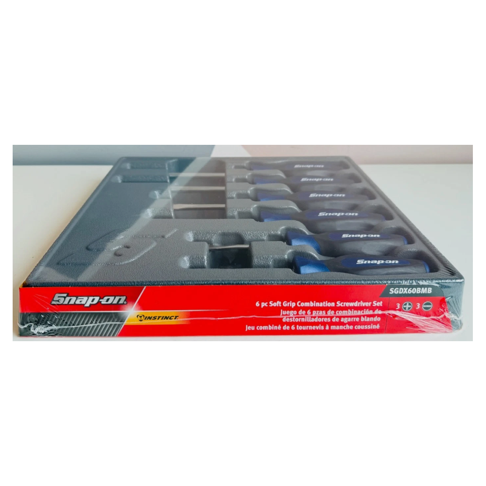 Snap On 6pc Combination Instinct Power Blue Soft Screwdriver Set - SGDX60BMB