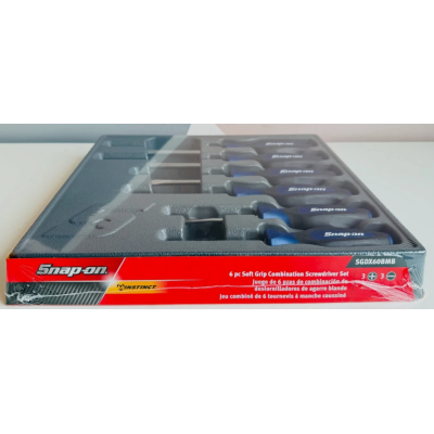 Snap On 6pc Combination Instinct Power Blue Soft Screwdriver Set - SGDX60BMB