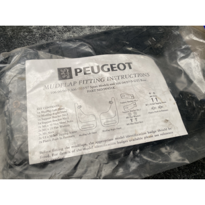 Genuine OE Peugeot 106 Sport and 306 GTi Rear Mudflap Kit with Fixings - 9643.1K