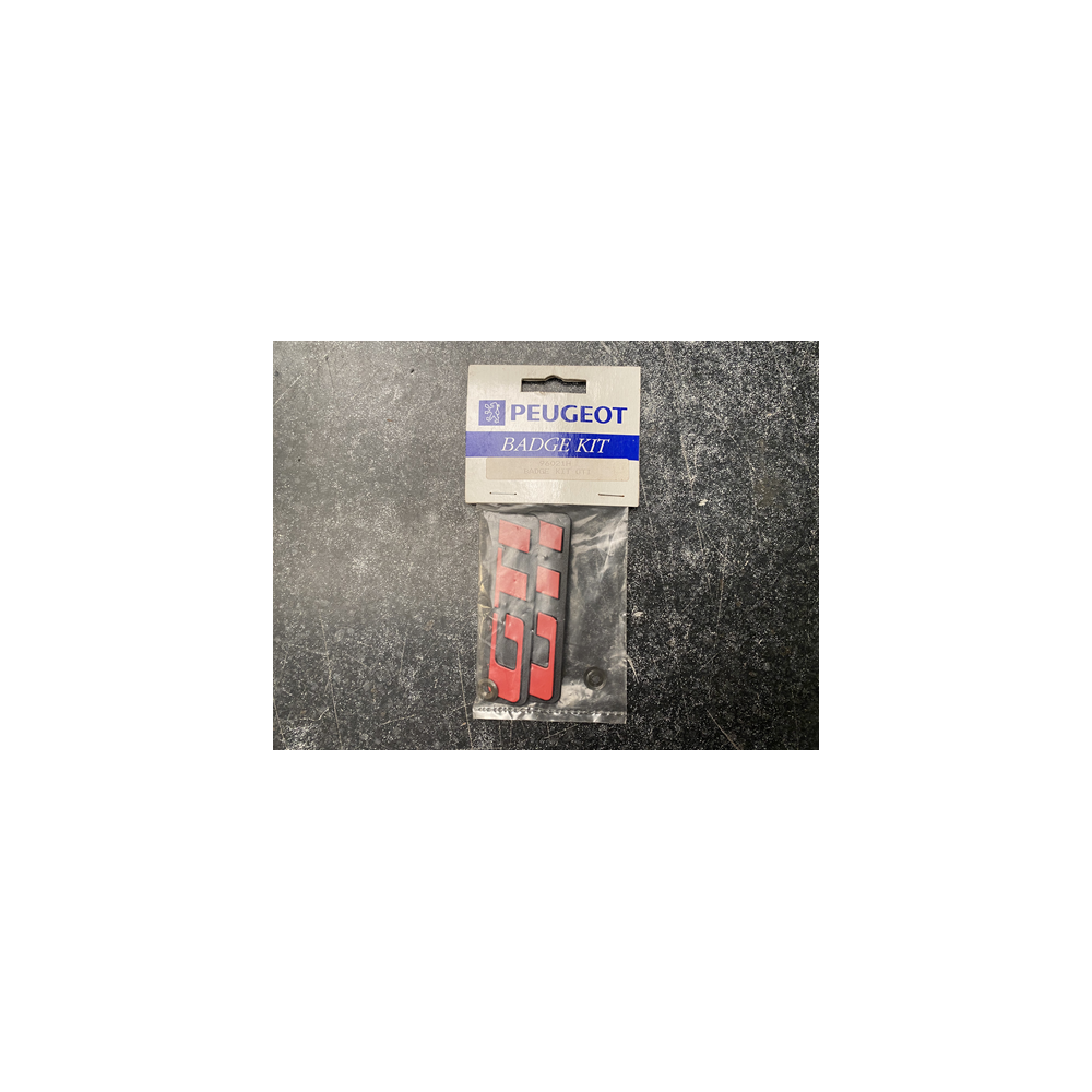 Genuine OE Peugeot GTI Badge Mud Flap Inserts Black/Red PAIR - 9602.1H