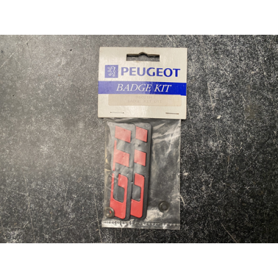 Genuine OE Peugeot GTI Badge Mud Flap Inserts Black/Red PAIR - 9602.1H