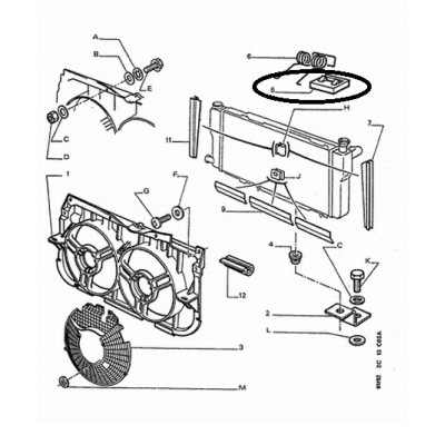 Peugeot 205 GTI radiator upper mount block (1) - 1327.08