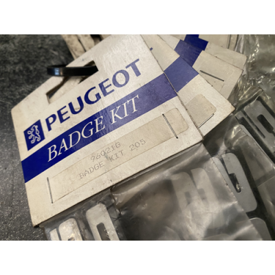 Genuine OE Peugeot 205 mudflap badge kit - 9602.1G