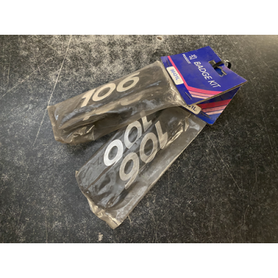 Genuine OE Peugeot 106 Badge KIT (Pair of badges) Peugeot 106 Emblem 140x30mm - 9643.1L