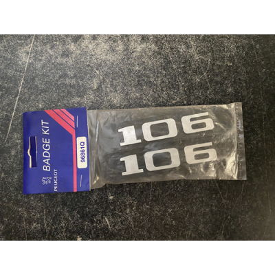 Genuine OE Peugeot 106 Badge KIT (Pair of badges) Peugeot 106 Emblem 140x30mm - 9686.1Q