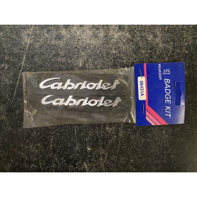 Genuine OE Peugeot Cabriolet Badge KIT (Pair of badges) Peugeot Cabriolet Emblem 140x30mm - 9643.1A