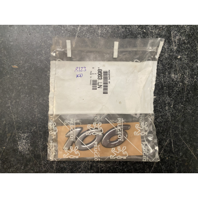 Genuine OE Peugeot 106 Rear Boot Badge Silver 90mm x 30mm - 8663.LN