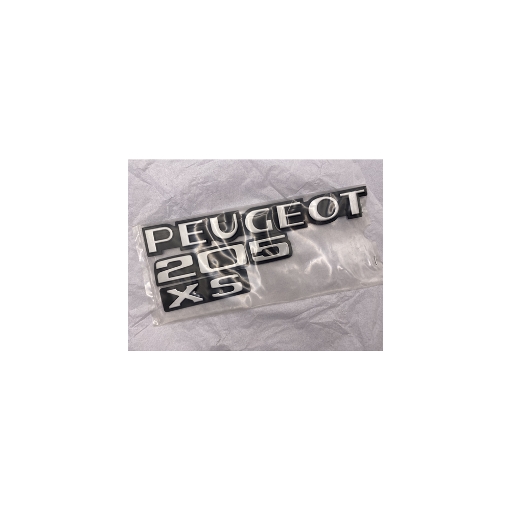 Genuine OE Peugeot 205 XS Badge KIT 3pcs Black & Silver