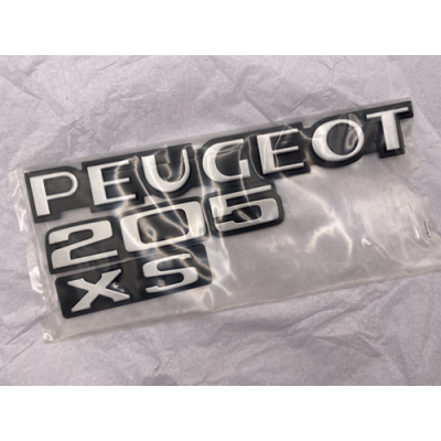 Genuine OE Peugeot 205 XS Badge KIT 3pcs Black & Silver