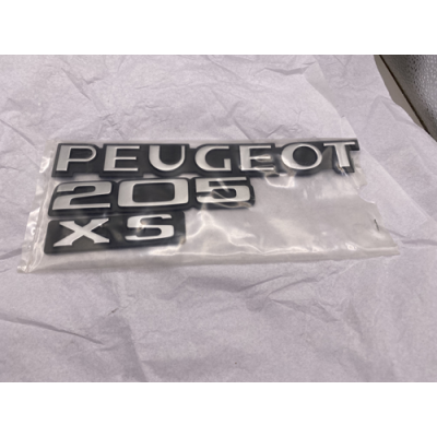 Genuine OE Peugeot 205 XS Badge KIT 3pcs Black & Silver