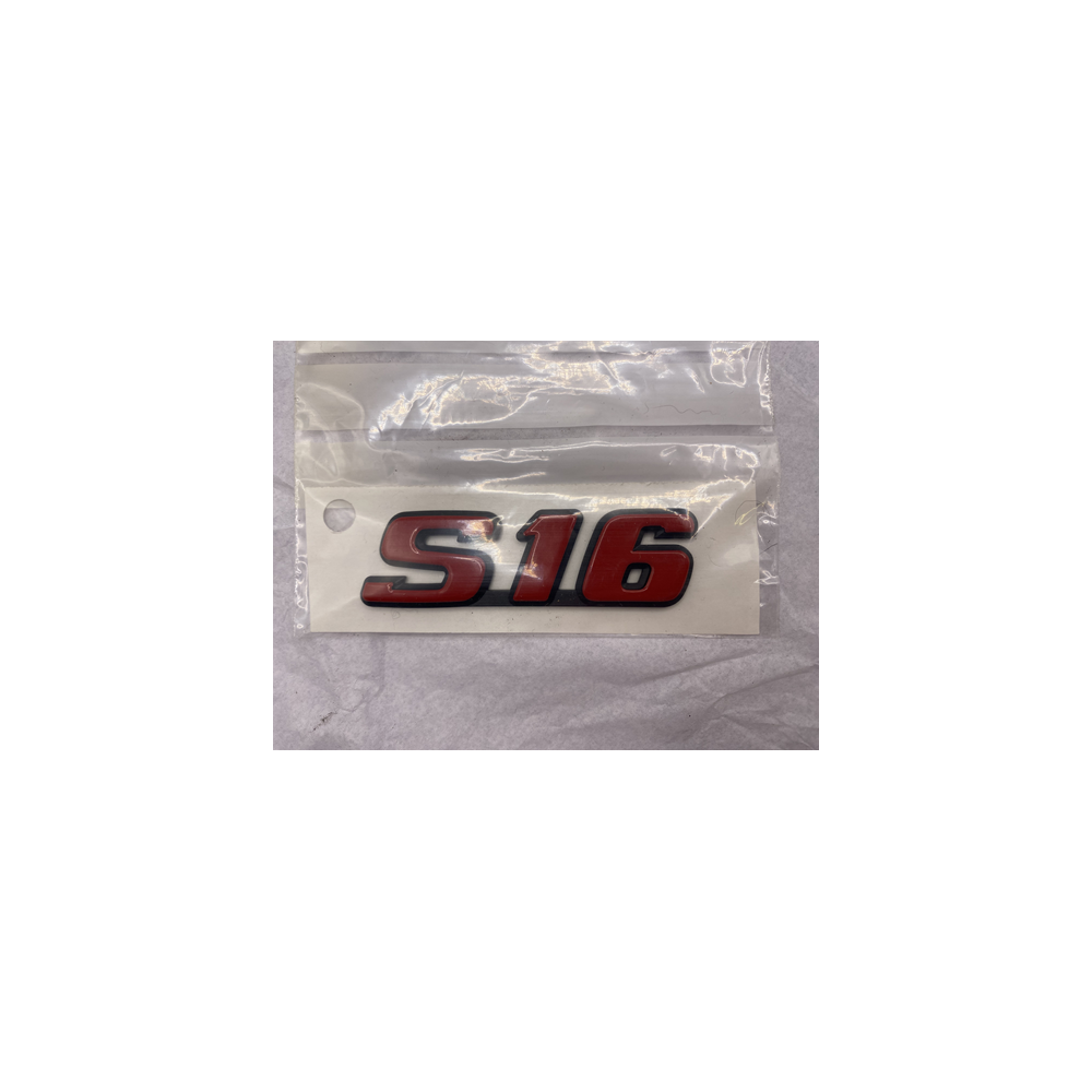 Genuine OE Peugeot S16 Badge Red & Black 80x25mm