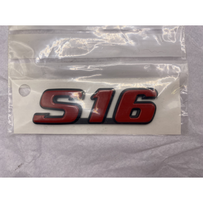 Genuine OE Peugeot S16 Badge Red & Black 80x25mm