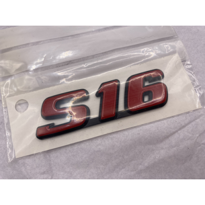 Genuine OE Peugeot S16 Badge Red & Black 80x25mm