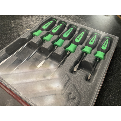 Snap On 6 piece soft grip combination screw driver set green - SGDX60BG