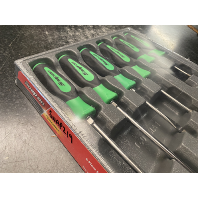 Snap On 6 piece soft grip combination screw driver set green - SGDX60BG