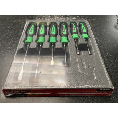 Snap On 6 piece soft grip combination screw driver set green - SGDX60BG