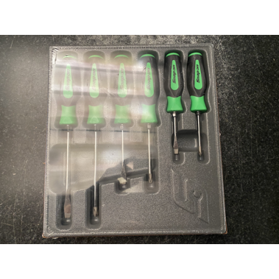 Snap On 6 piece soft grip combination screw driver set green - SGDX60BG