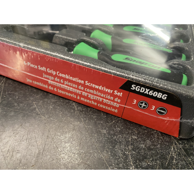 Snap On 6 piece soft grip combination screw driver set green - SGDX60BG