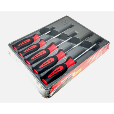 Snap On 5 Piece Phillips Diamond Tip Soft Grip Screwdriver Set - Red - SGDDP50BR