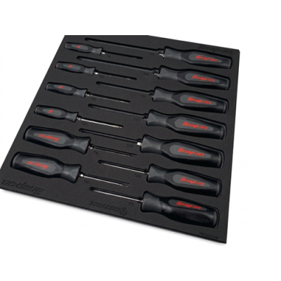 Snap On 13 pc TORX® Instinct® Soft Grip Combination Screwdriver Set with PRO-FI™ Organization (Grey) - SGDTX130BFDT