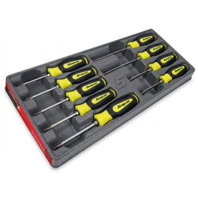 Snap On 9 Piece Torx Instinct Soft Grip Yellow Screwdriver Set  - SGDTX90BHV