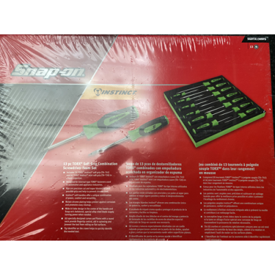 Snap On 13 pc TORX® Instinct® Soft Grip Combination Screwdriver Set with PRO-FI™ Organization (Green) - SGDTX130BFG
