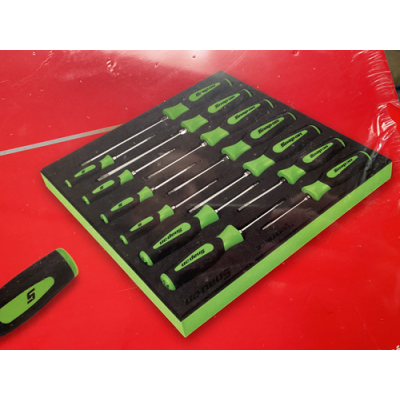 Snap On 13 pc TORX® Instinct® Soft Grip Combination Screwdriver Set with PRO-FI™ Organization (Green) - SGDTX130BFG