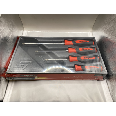 Snap On 4 Piece Pozidriv Screwdriver Set RED - SHDZ40R
