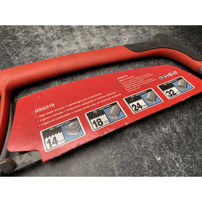 Snap On Bi-Metal 24TPI Saw Hacksaw 12"x24 High Speed Steel Red - HSG319