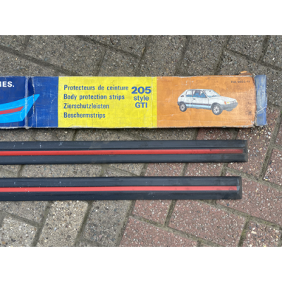Genuine OE Peugeot 205 GTI Door Trim OEM (Pair) Black/Red - 9623.11
