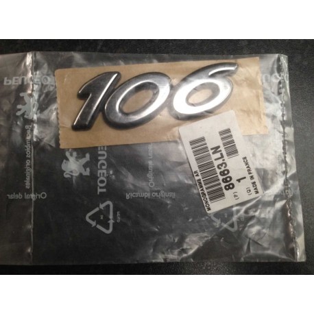 Genuine O/E Peugeot 106 PH2 tailgate badge